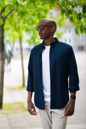 Den Originale Performance Oxford Skjorte - Marineblå