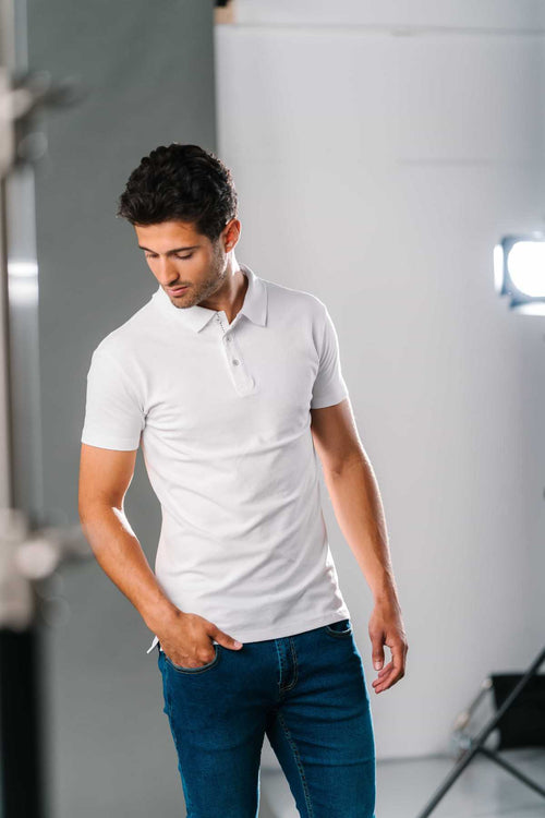 Muscle Polo Shirt - Hvit