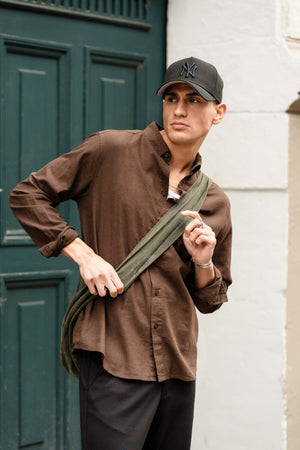 Linskjorte - Mørkebrun