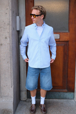 Denim Shorts Loose - Blå
