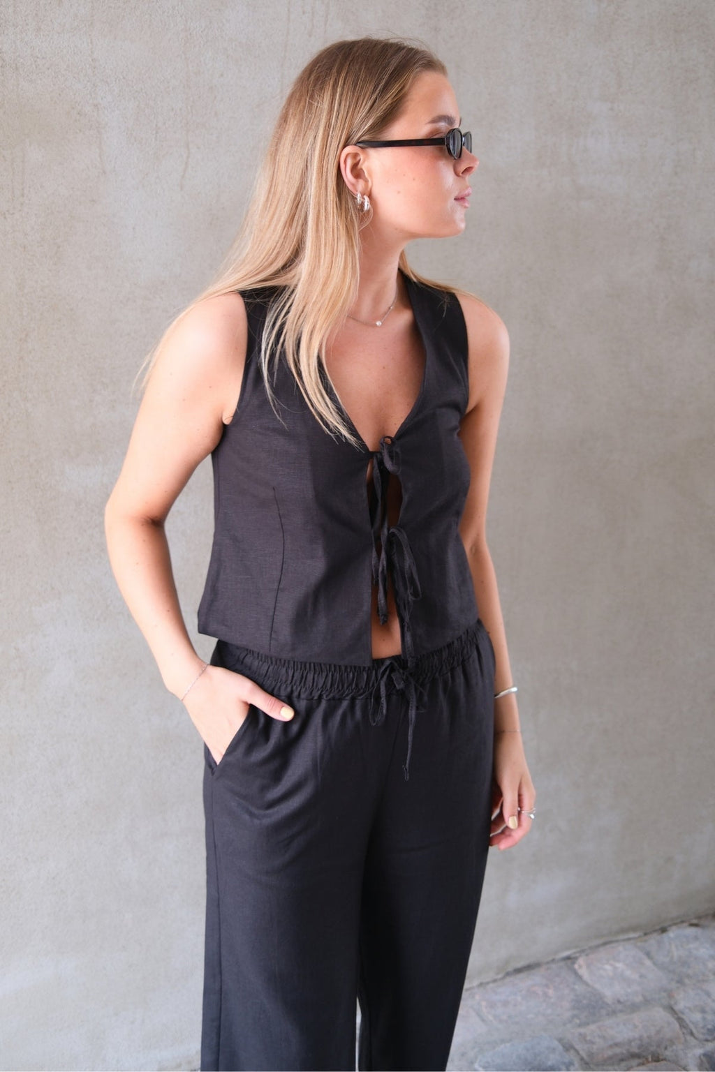 Lin Vest - Svart