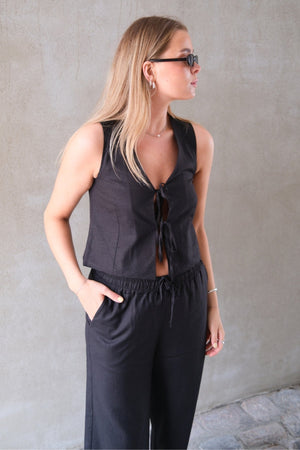 Lin Vest - Svart