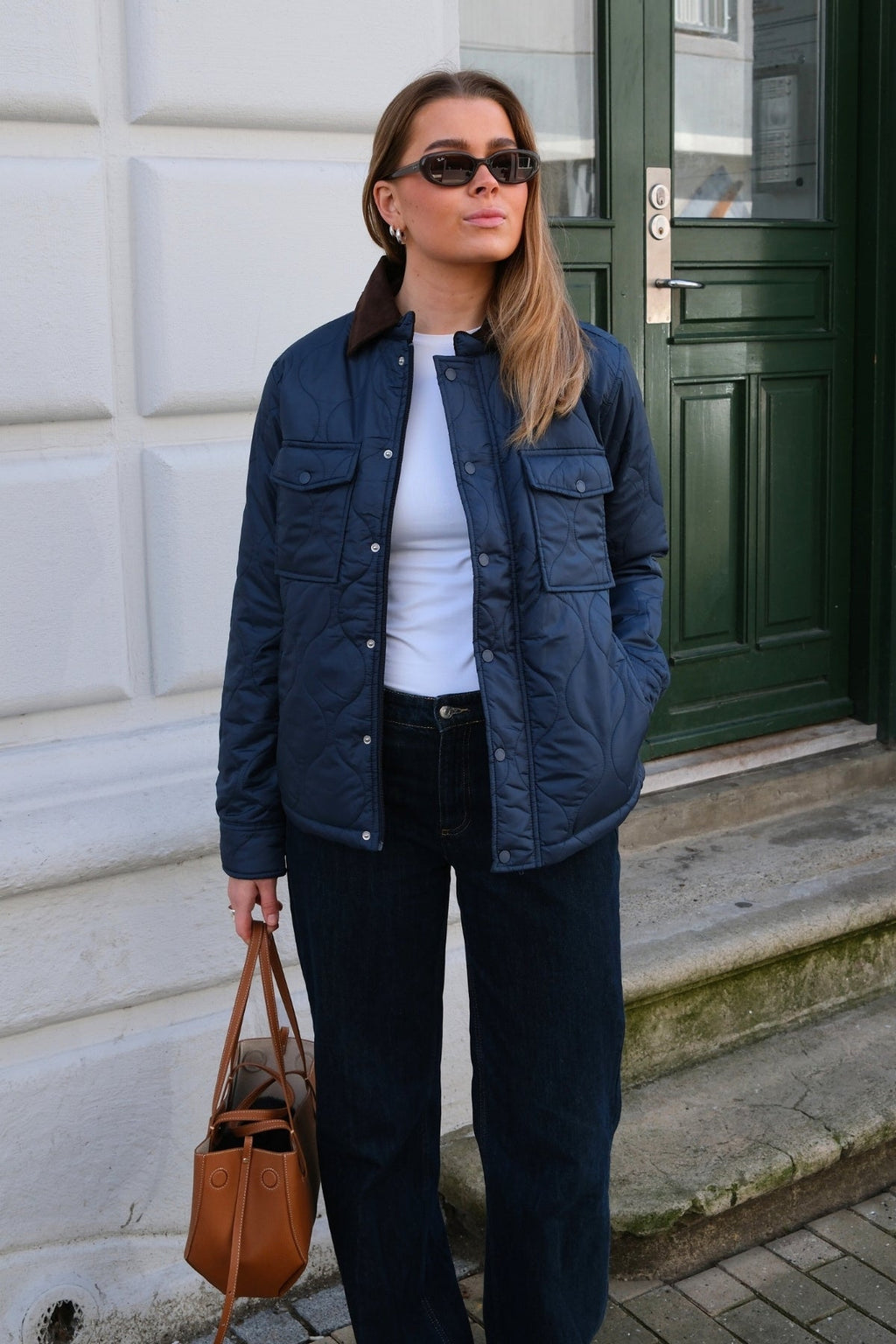 Ella Quiltet Jakke - Navy