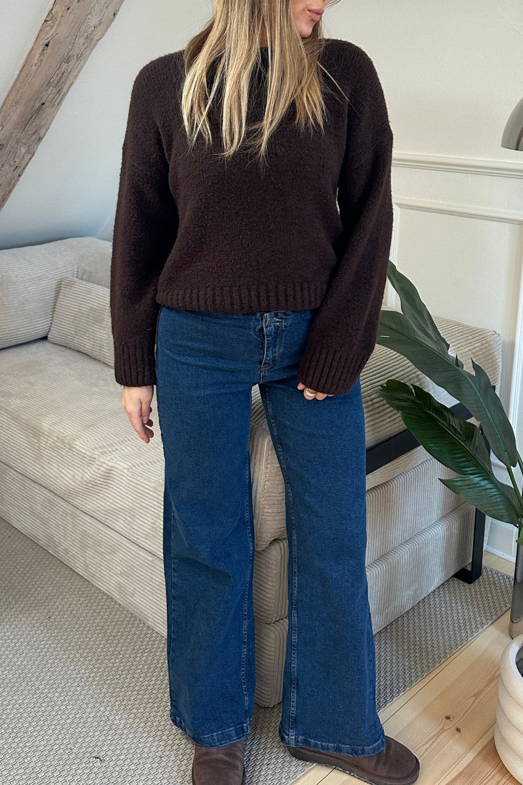 Miley Wide Jeans - Mellomblå