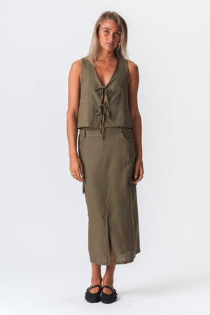 Lin Skjørt - Grønn