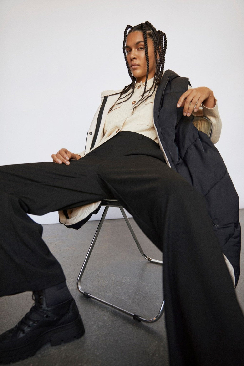 Lisa Brede Bukser - Svart