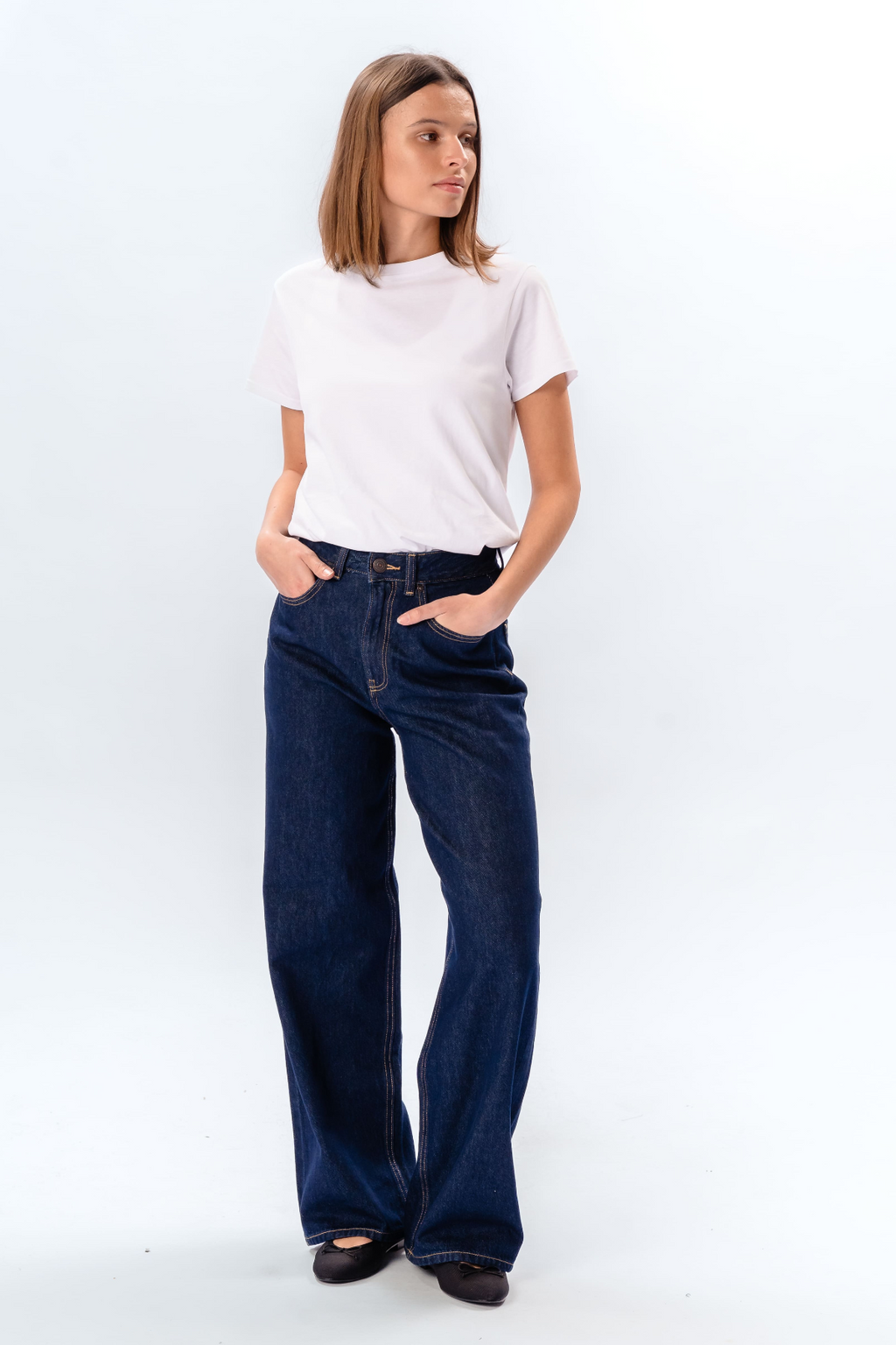 Performance Loose Jeans - Dark Blue Denim