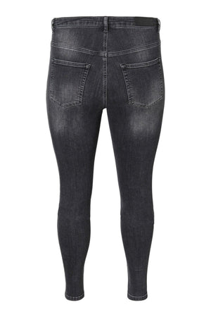 Lora Jeans high waisted (Curve) - Svart-grå denim