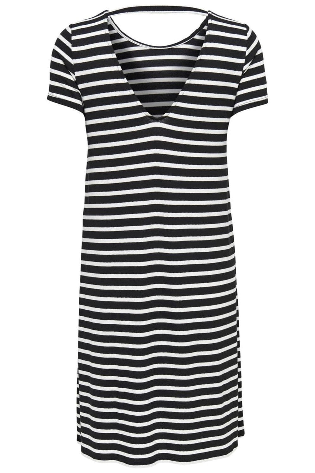 Løs kjole med ryggdetaljer - Svart cloud dancer