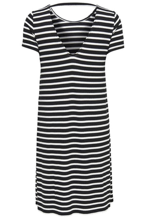 Løs kjole med ryggdetaljer - Svart cloud dancer