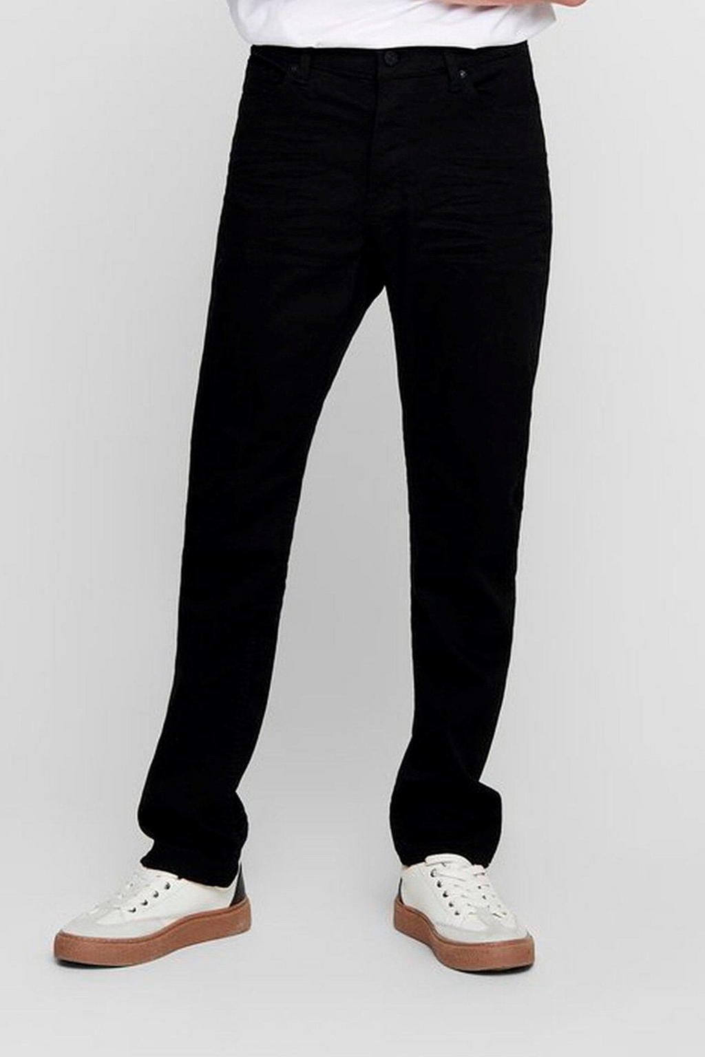 Mike Stretch Jeans - Svart (Bred passform)