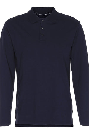 Muscle Langermet Polo Shirt - Navy