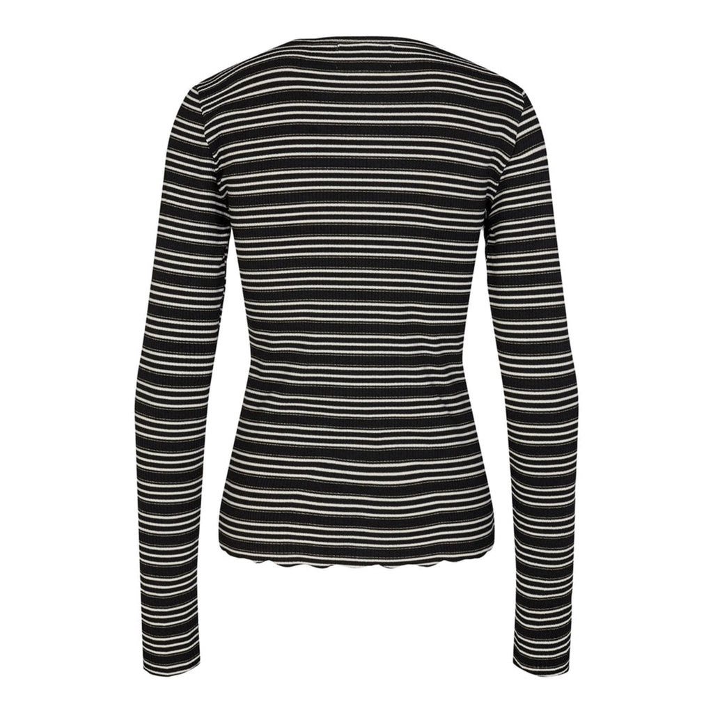 Natalia Round Neck Bluse - Svart Gull Lurex