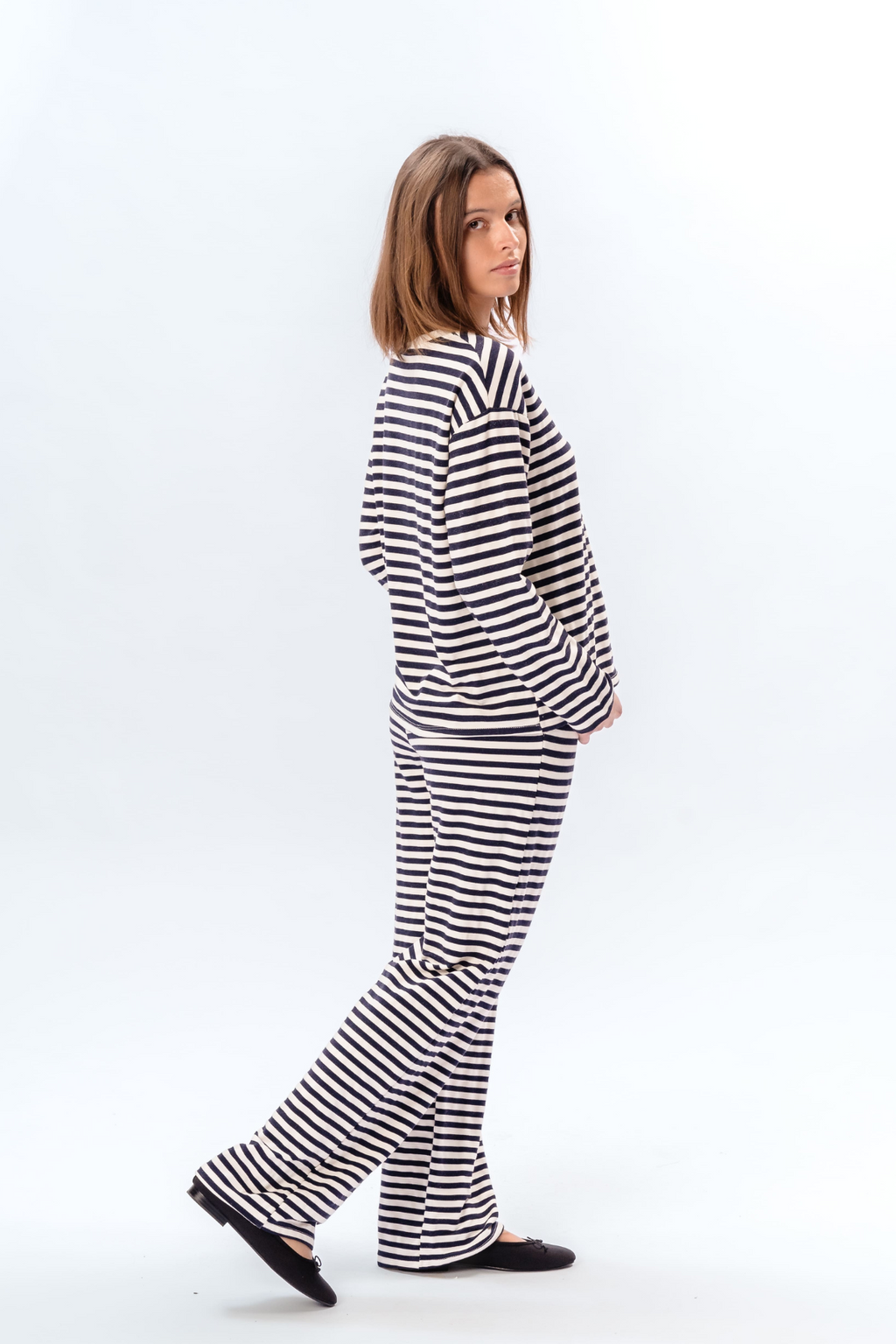 Stripet Bukser - Blå