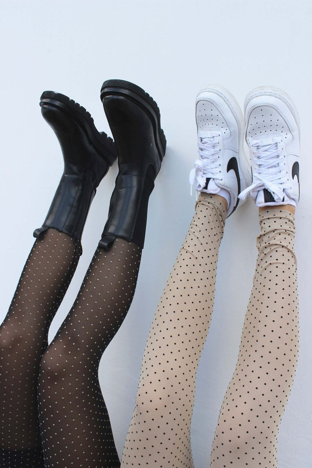 Nilla Leggings - Nude Svart Dot