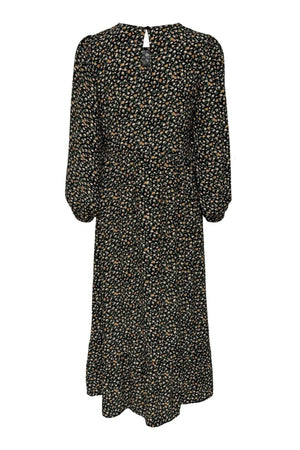 Amalie Midi Kjole - Svart/Oransje