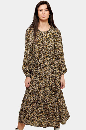 Pals blomstret kjole - Svart blomstret