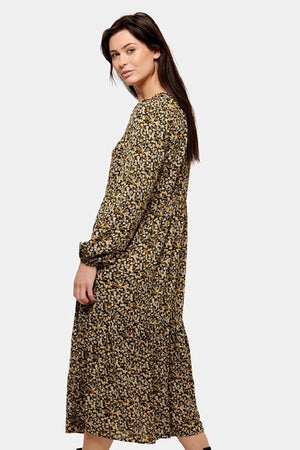 Pals blomstret kjole - Svart blomstret