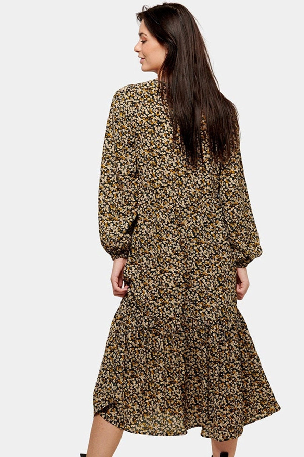 Pals blomstret kjole - Svart blomstret