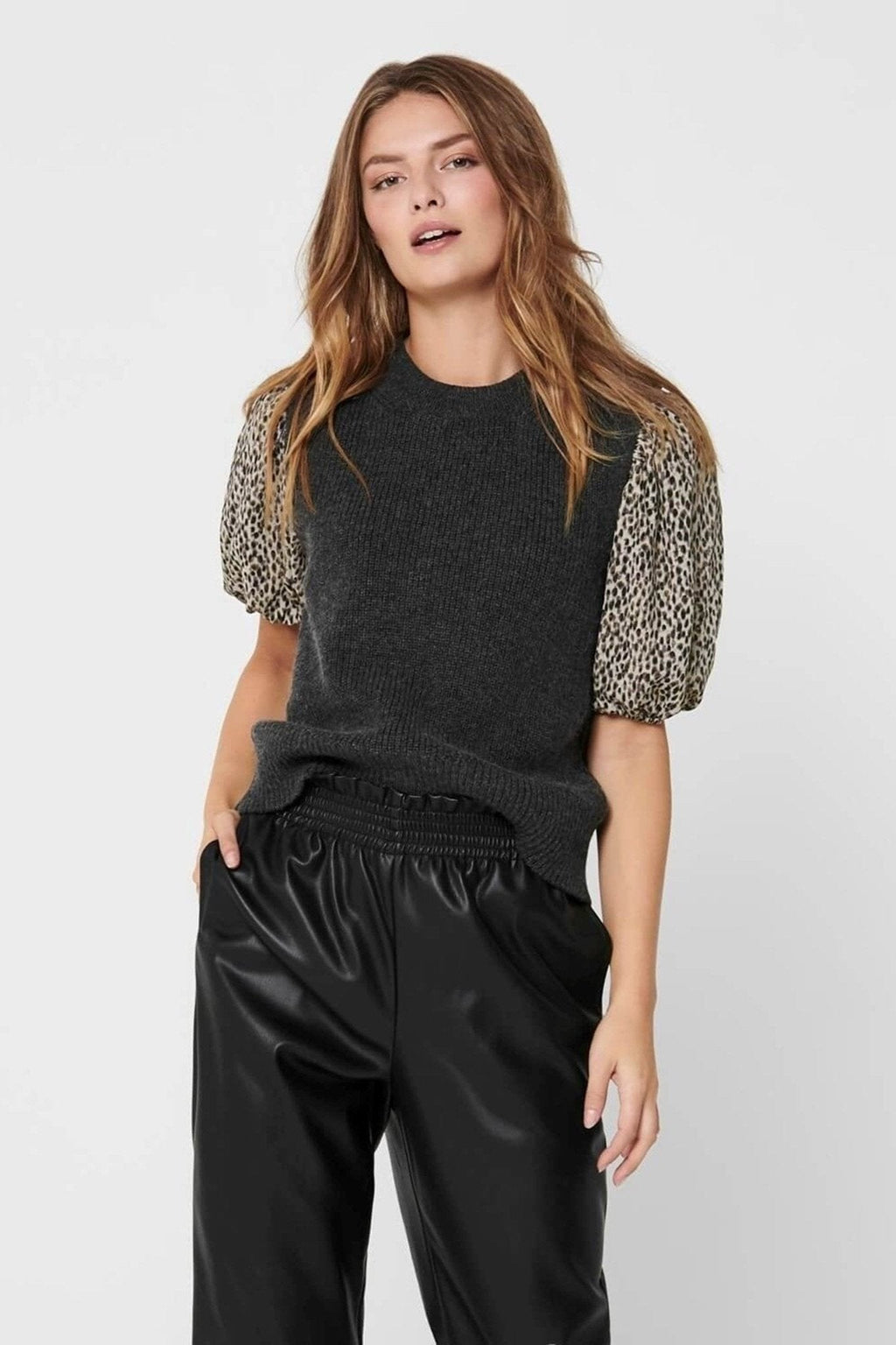 Paris Strikk Vest - Mørk Grå