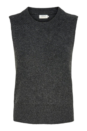Paris Strikk Vest - Mørk Grå