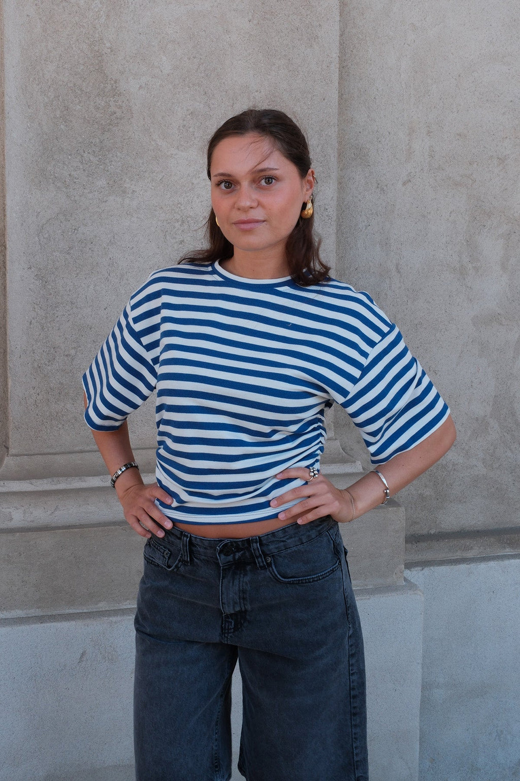 Pataya T-shirt - Blå/hvit
