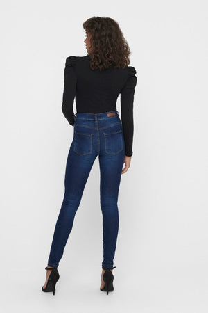 Performance Jeans - Blå denim (high waist)