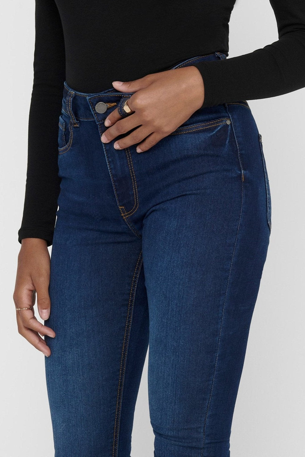 Performance Jeans - Blå denim (high waist)