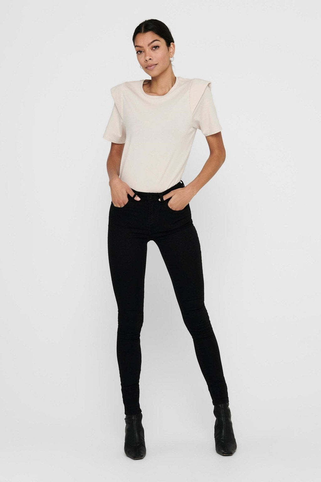 Performance Jeans - Svart (high waist)