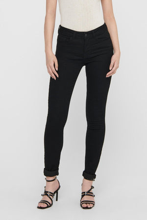 Performance Jeans - Svart (mid waist)