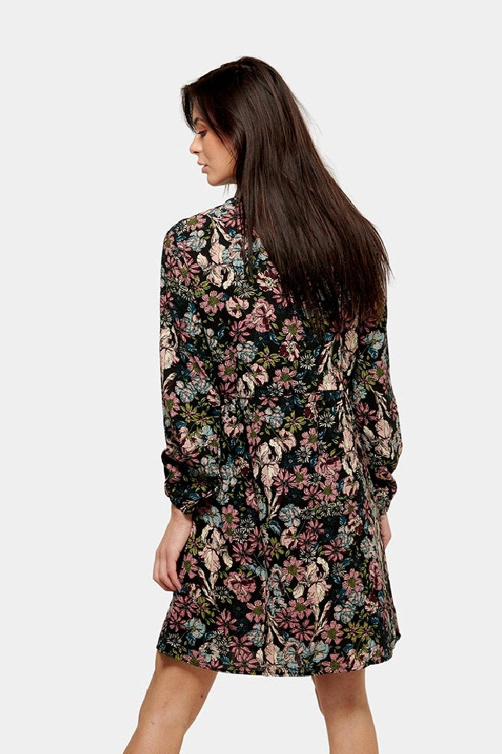 Printet Skjortekjole - Svart