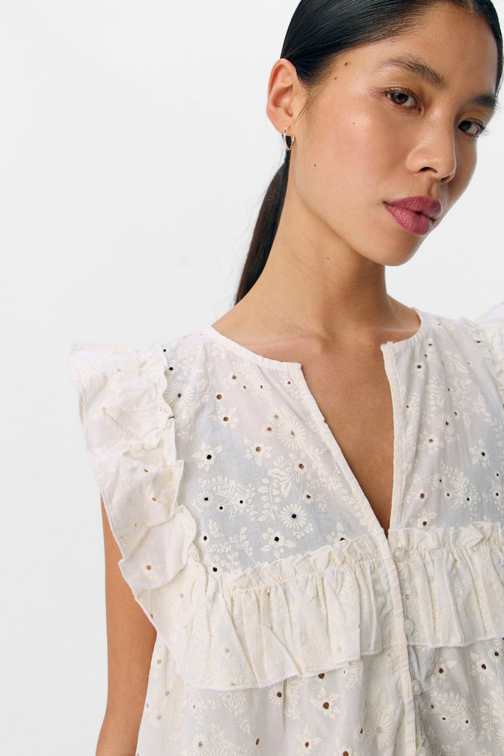 Cillie Frill Top - Sky Danser