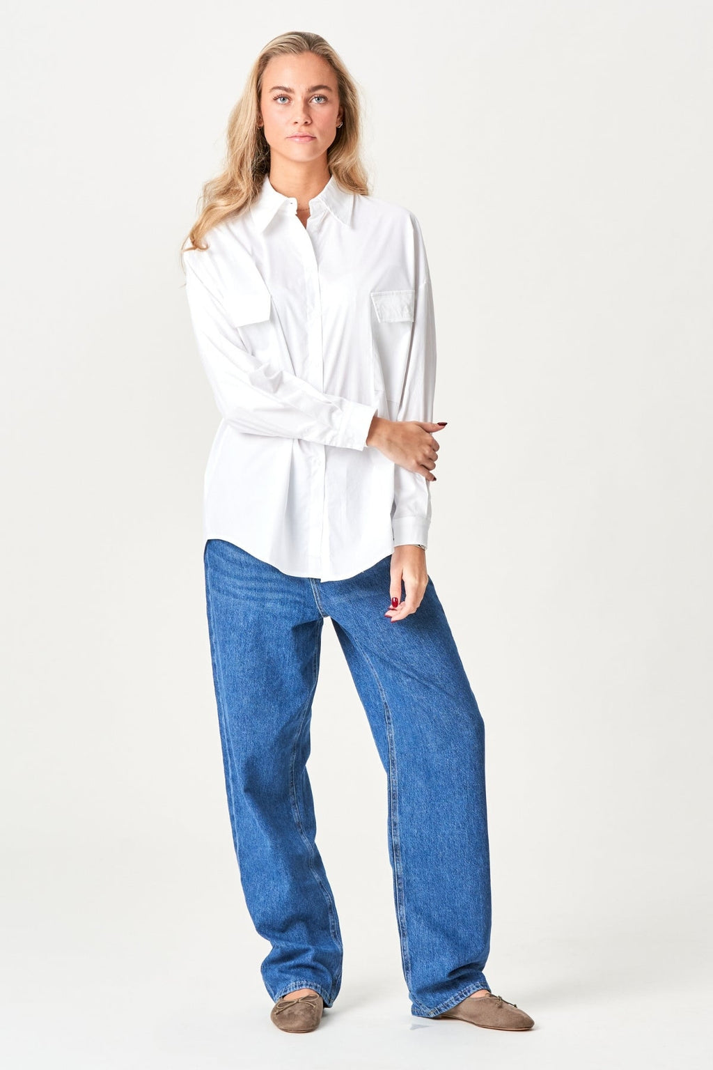 Clara Oversized Skjorte - Hvit