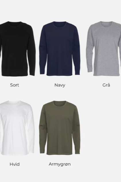 Basic T-skjorte med lange ermer - Pakketilbud (7 stk.)