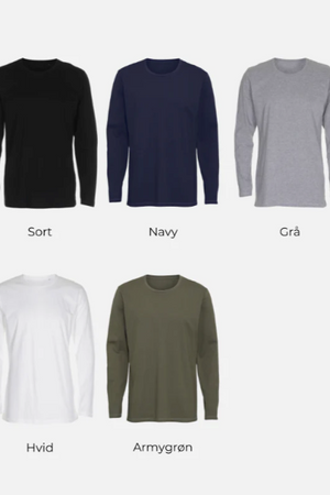 Basic T-skjorte med lange ermer - Pakketilbud (7 stk.)