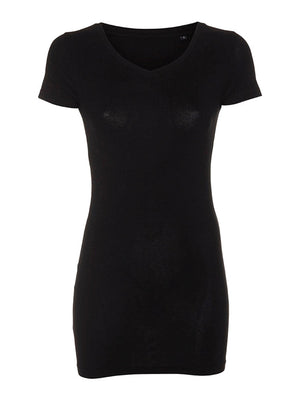 Slim Vneck basic T-shirt - Svart