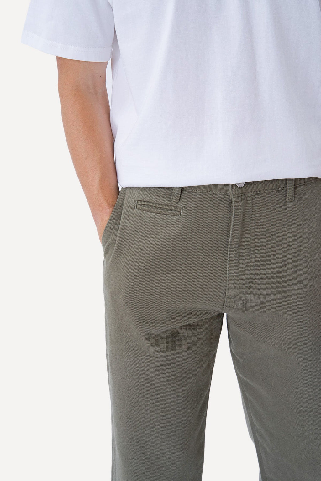 Straight Cotton Chino - Oliven
