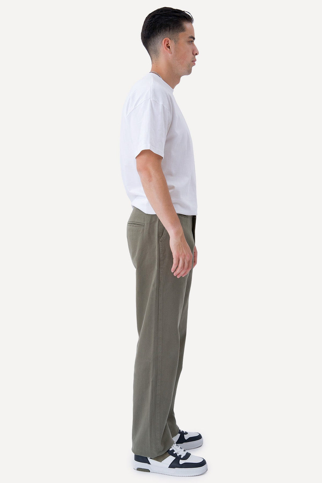 Straight Cotton Chino - Oliven