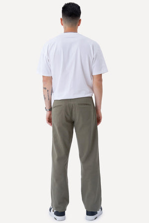 Straight Cotton Chino - Oliven