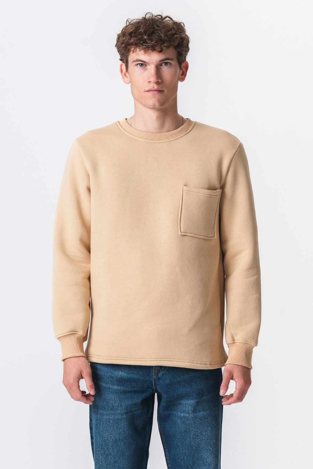 Pocket Sweatshirt Regular Fit - Beige