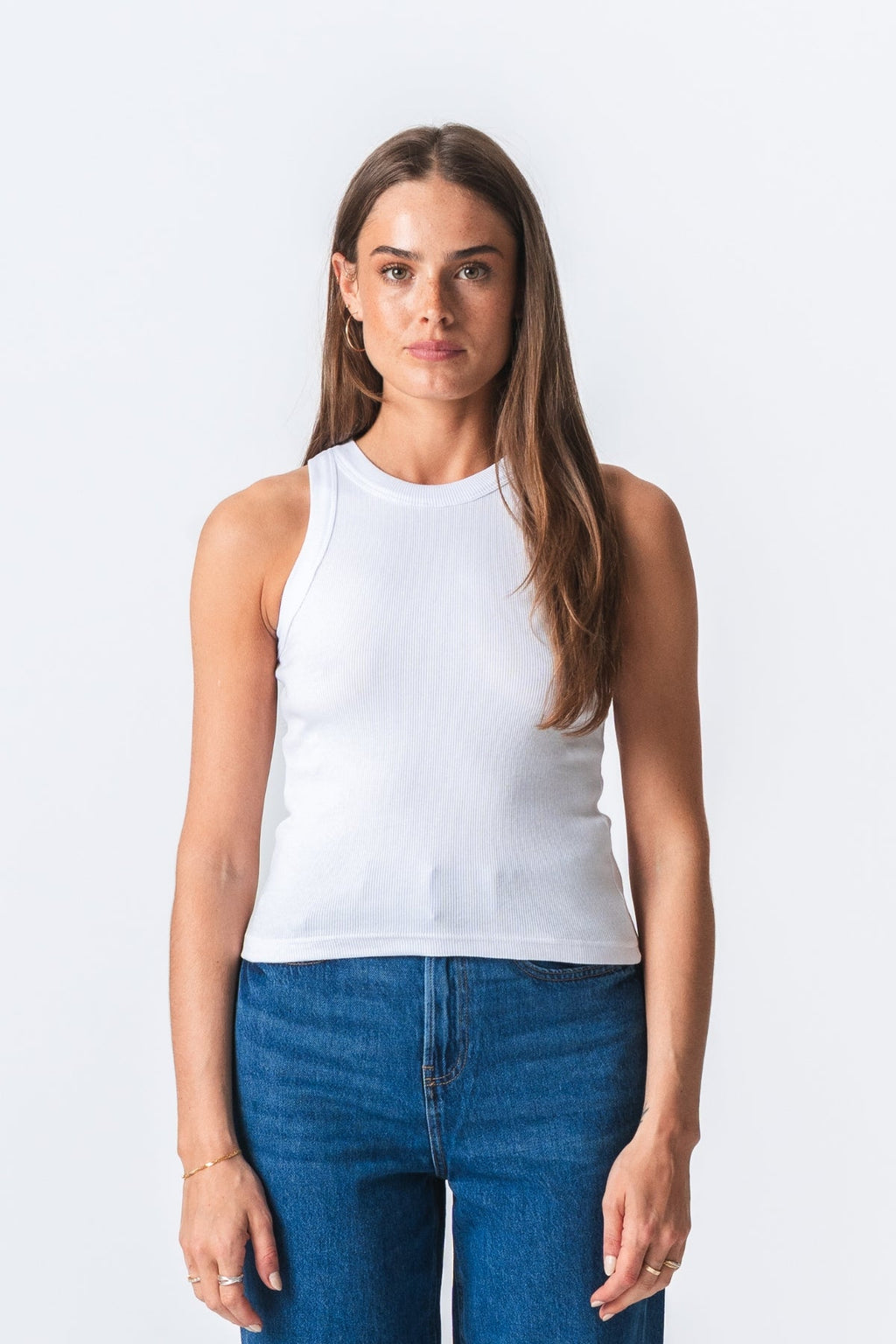 Ribbed Top - Hvit