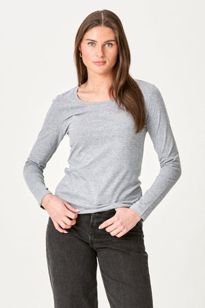 Basic Langermet T-shirt - Grå