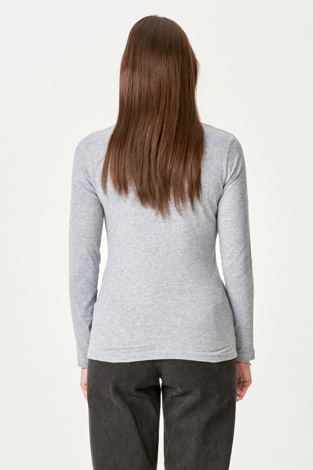 Basic Langermet T-shirt - Grå