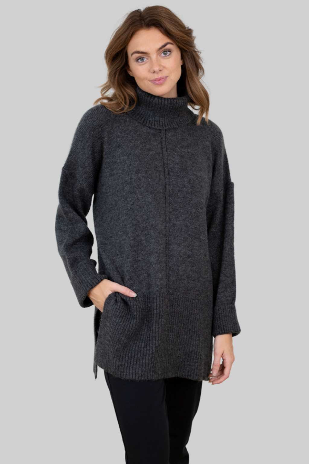 Tatiana Roll Neck Pullover - Mørkegrå