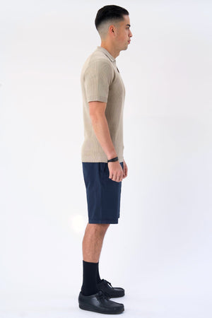 Garry Strikket Polo - Sand