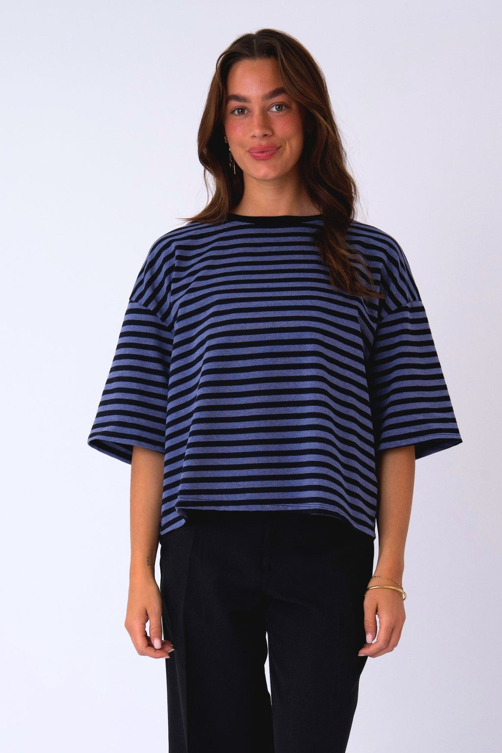 Zoe T-shirt - Svart/Denim Blue
