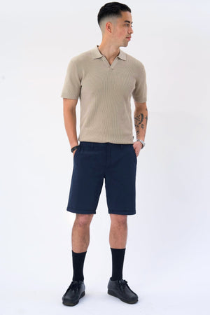 Garry Strikket Polo - Sand