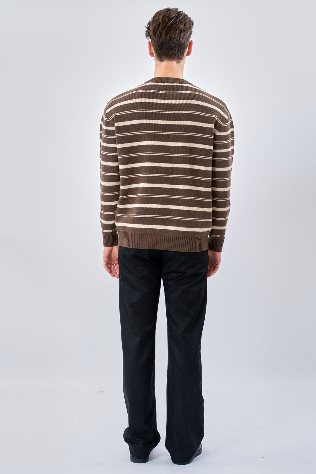Stripete Genser - Khaki