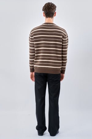 Stripete Genser - Khaki