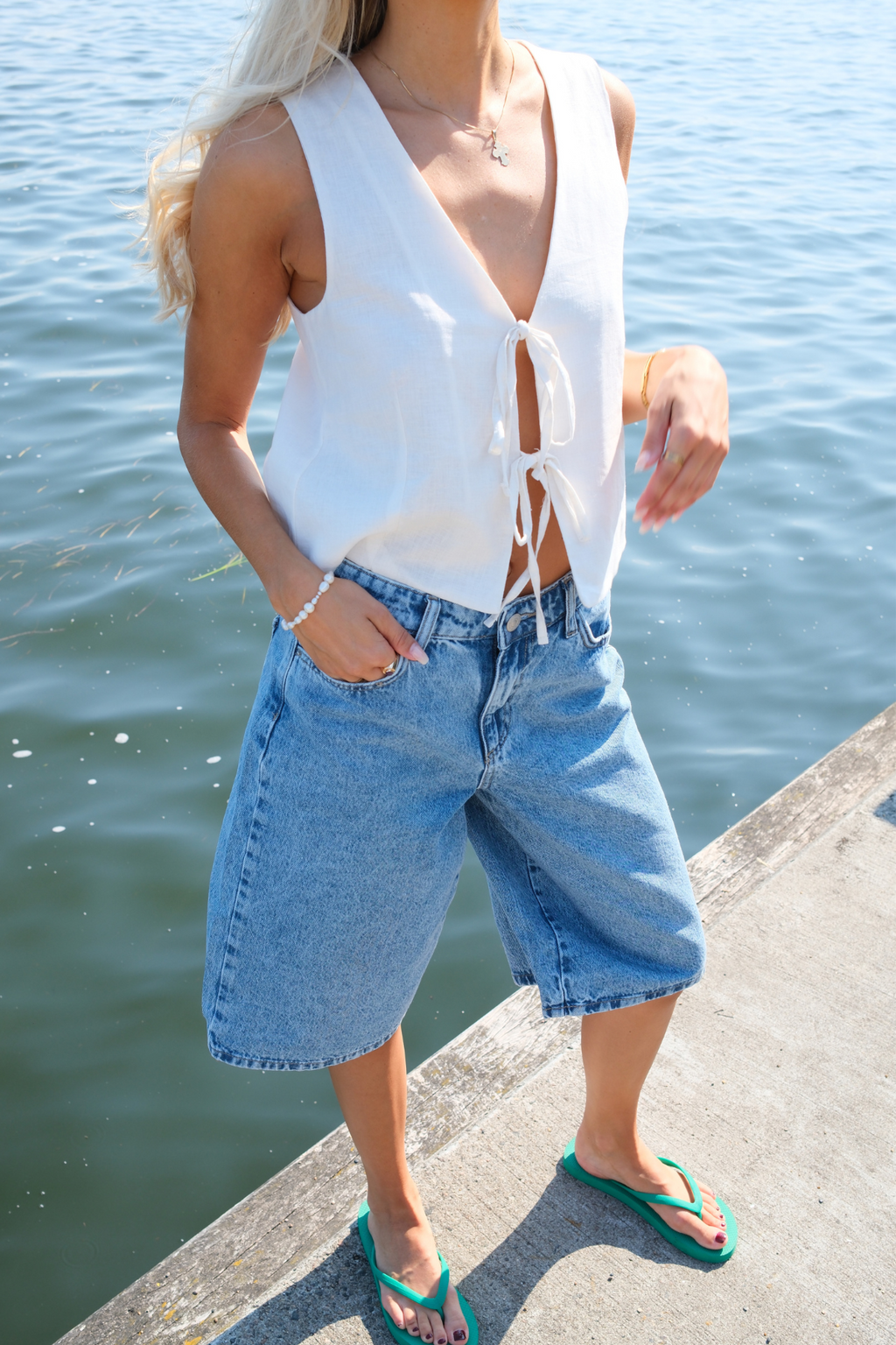 Sky Denim Jorts - Medium Blue Denim